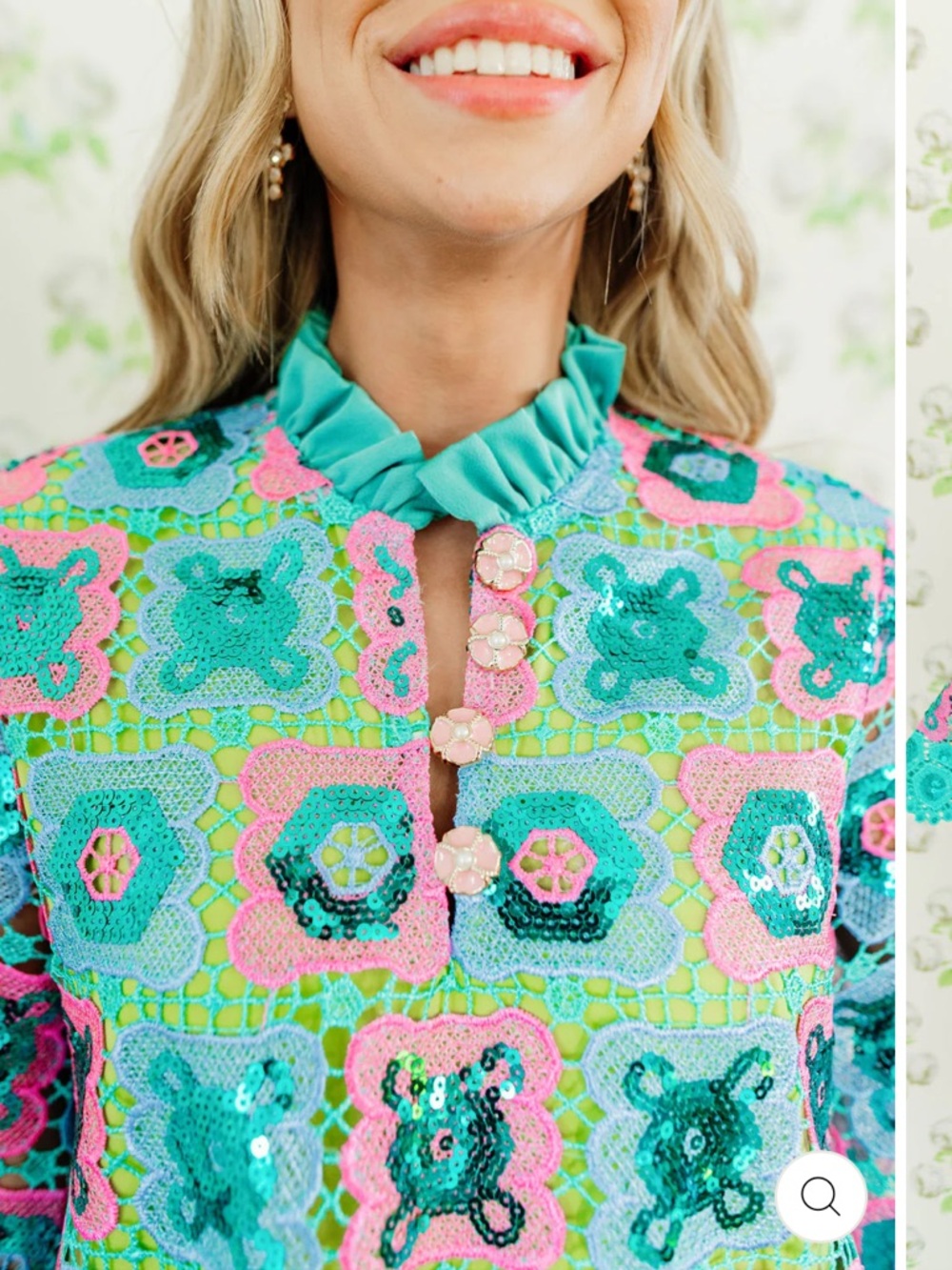 Brianna Cannon CAFTAN Dress - TURQUOISE MOSAIC - Picture 8 of 10